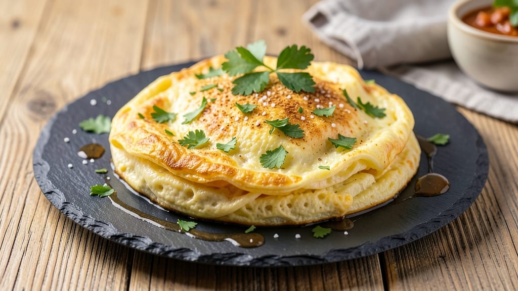 Vegan Egg Omelette Recipe: Fluffy Aquafaba Clouds With Herbed Crispness