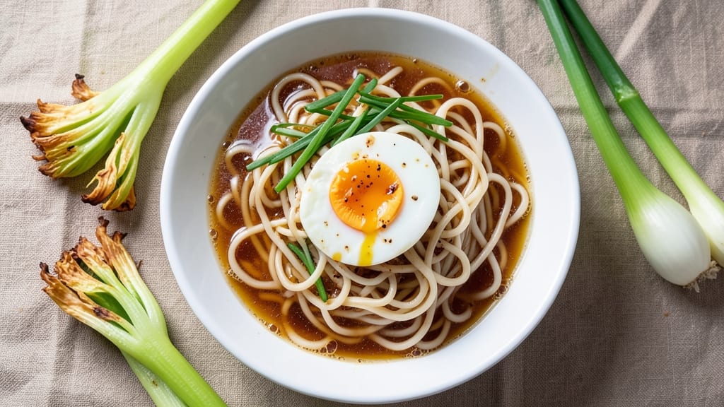 Tiktok Ramen Recipe with Egg: Crispy Celery Crowns Over Rich Broth Magic
