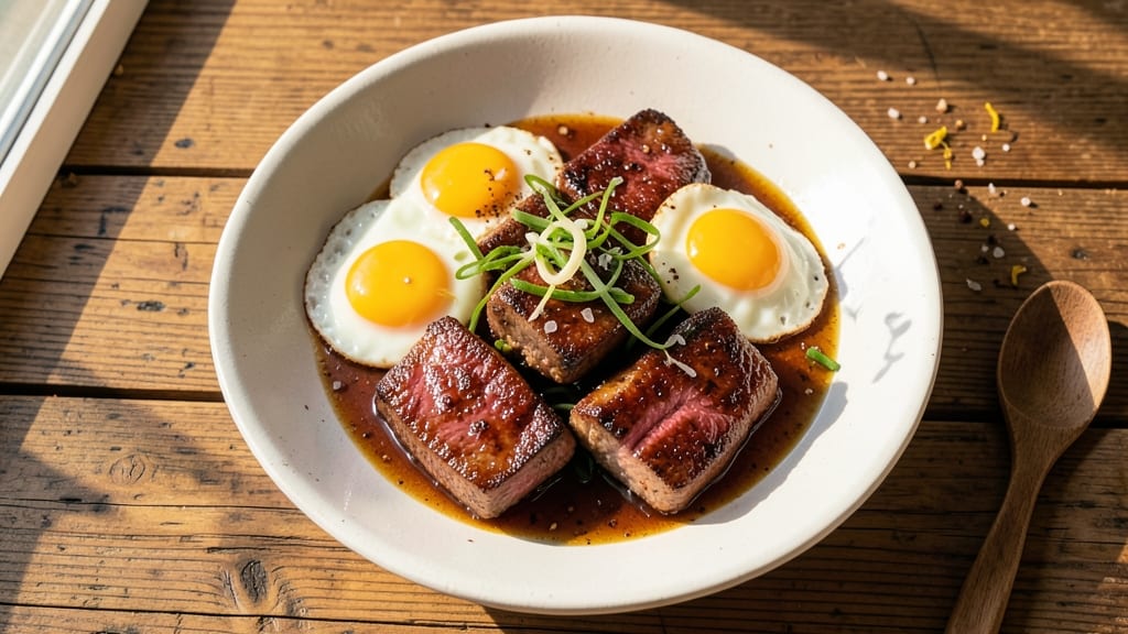 Sirloin Tips and Eggs Recipe: Sizzling Protein and Runny Yolk Harmony