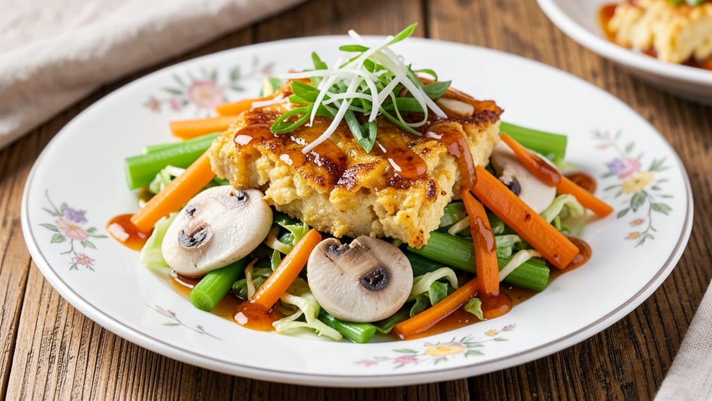 Veggie Egg Foo Young Recipe: Crispy Celery Crowns Over Silky Scallion Clouds