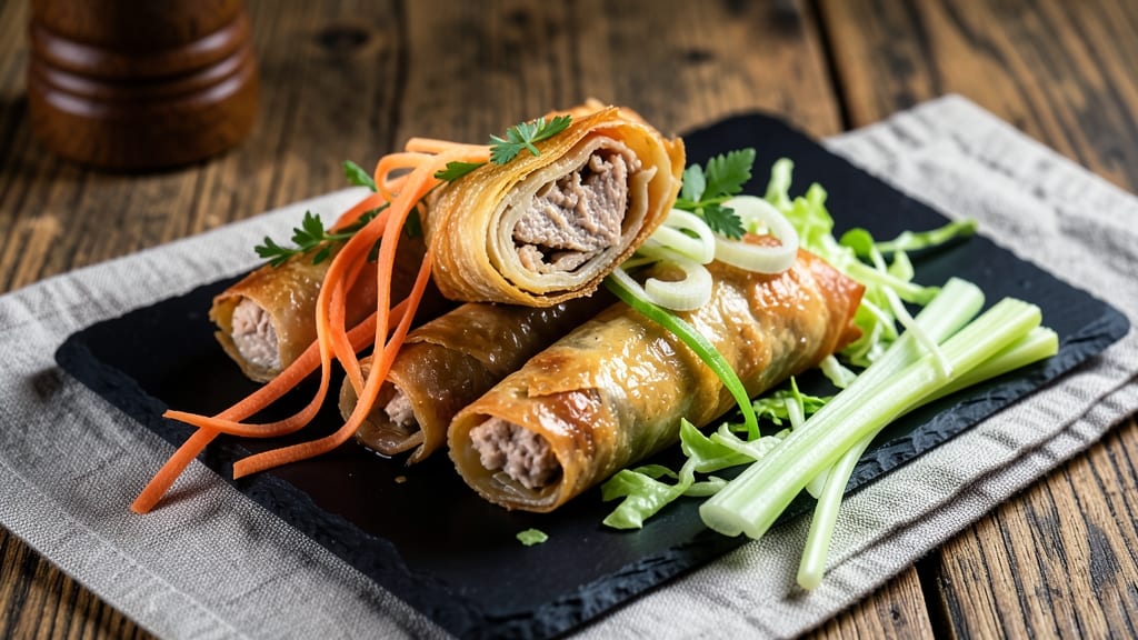 Tuna Egg Roll Recipe: Crispy Celery Crowns With Flaky Pastry Layers
