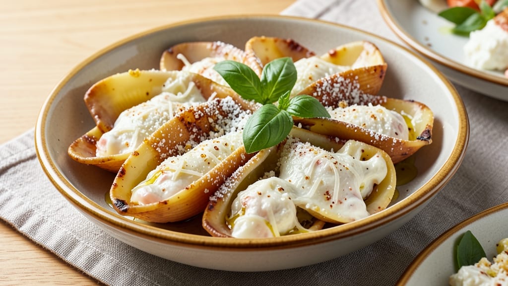 Stuffed Shells With Egg Recipe: Cheesy Baked Bites With Runny Yolk Magic