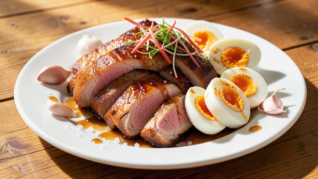 Sweet Pork and Egg Recipe: Honey-Glazed Pork with Soft-Boiled Eggs