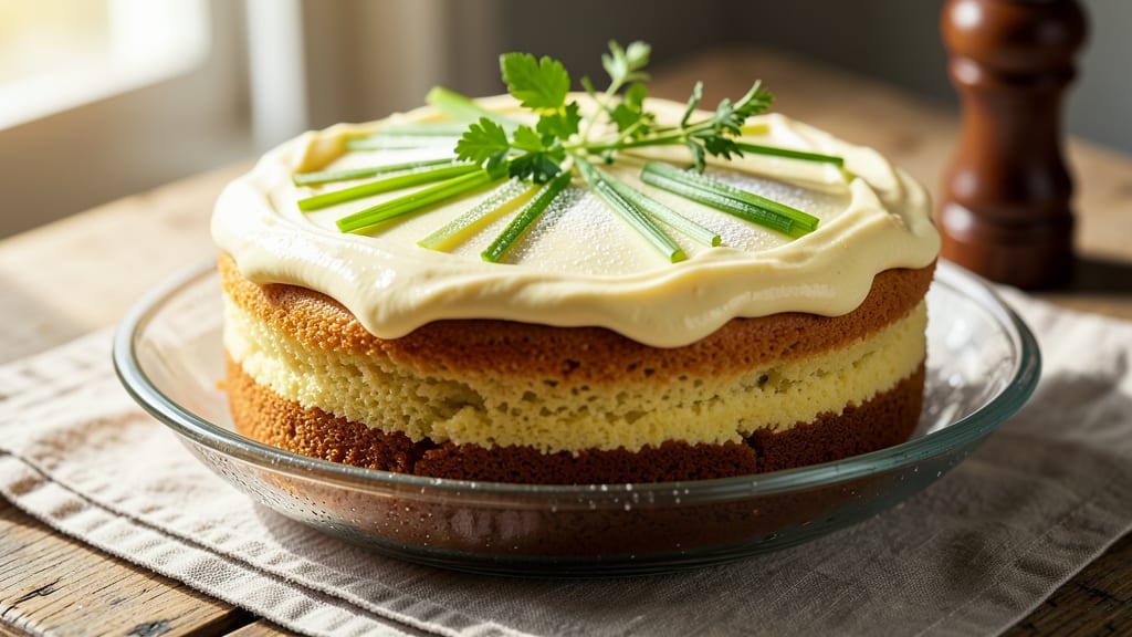 Soft Egg Cake Recipe: Celery-Crusted Clouds With Runny Yolk Hearts
