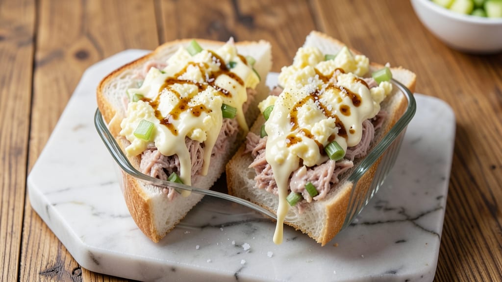 Simple Tuna Sandwich Recipe With Mayo And Egg: Crunchy Celery Bites Meet Silky Spread Magic