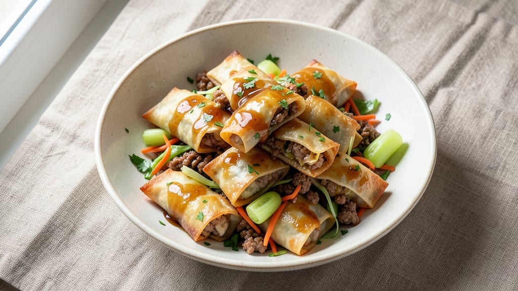 Tasty Egg Roll Recipe: Crispy Celery Crowns Over Silky Scrambled Magic