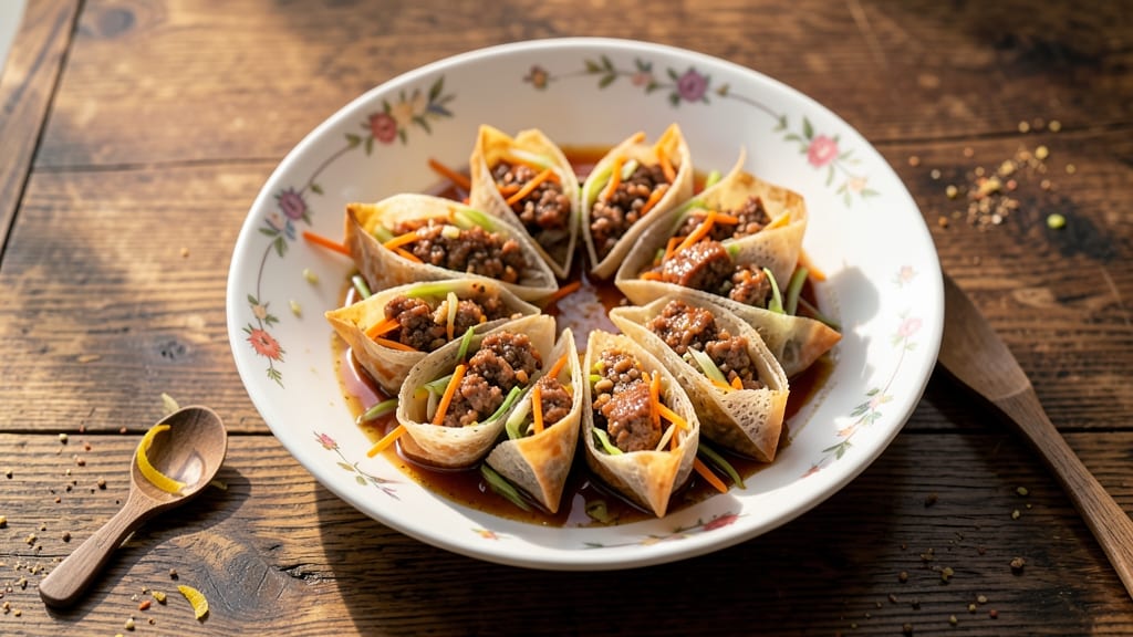 Spring Roll Egg Roll Recipe: Crispy Wonton Wraps With Spiced Ground Pork