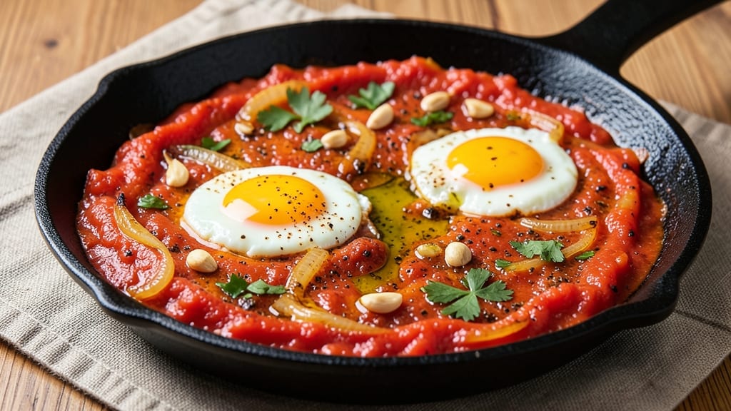 Tomato Eggs Shakshuka Recipe: Poached Eggs in Spiced Tomato Simmer