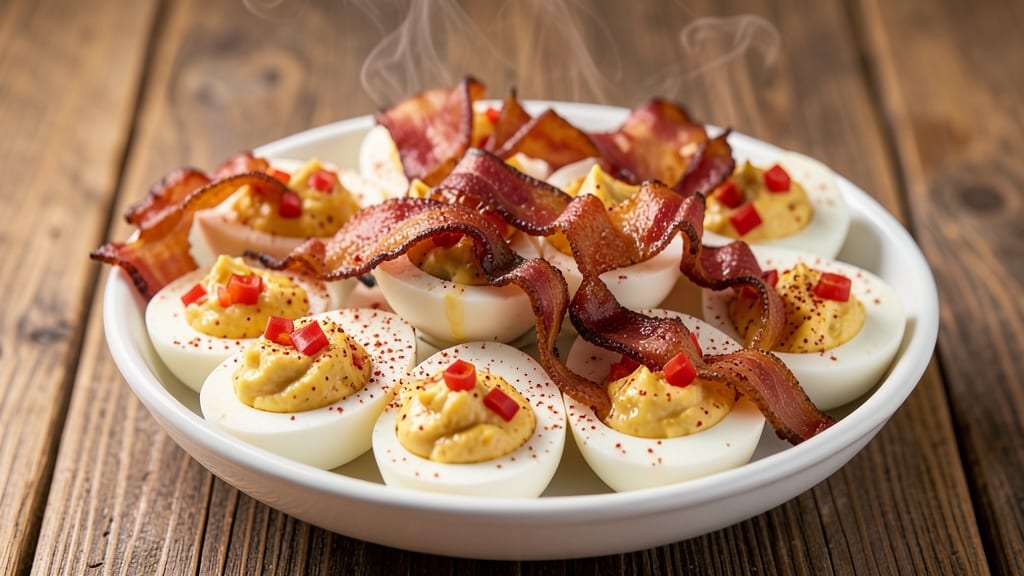 Spicy Deviled Eggs Recipe with Bacon: Smoky Crunch and Zesty Kick in 20 Minutes