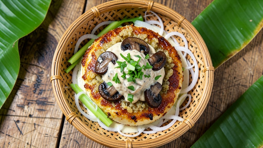 Sipo Eggs with Cream of Mushroom Recipe: Celery-Crusted Clouds Over Velvety Sauce
