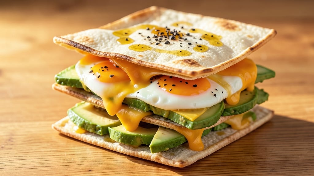 Tortilla Egg Sandwich Recipe: Crispy Tortilla Layers With Runny Yolk Magic