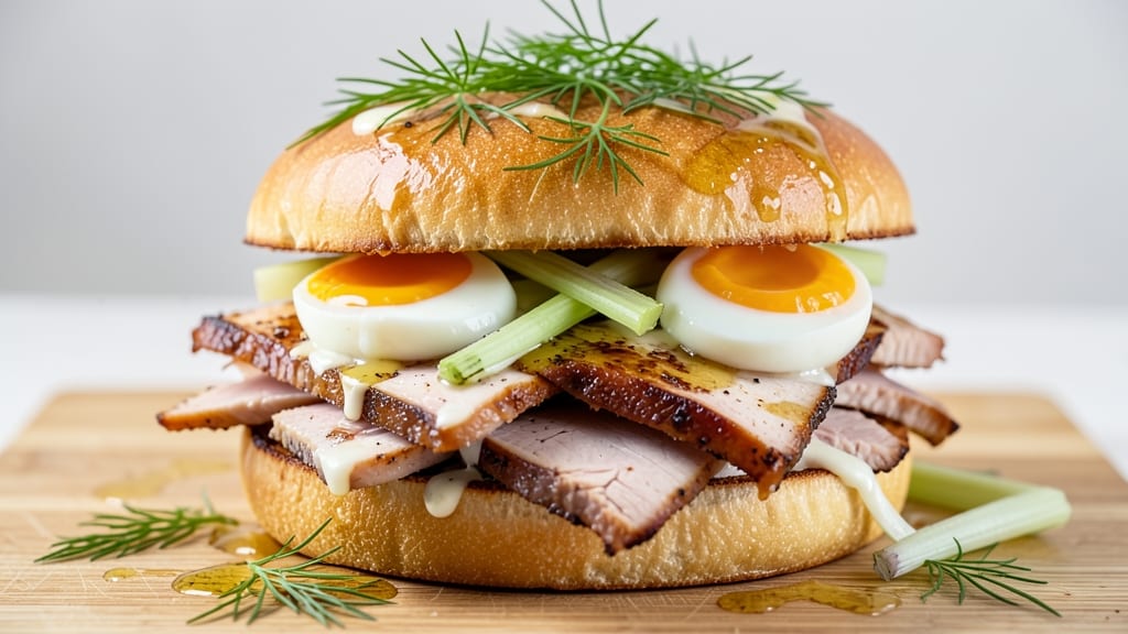Turkey and Egg Sandwiches Recipe: Crispy Celery Crowns Over Savory Herb Yolk Magic