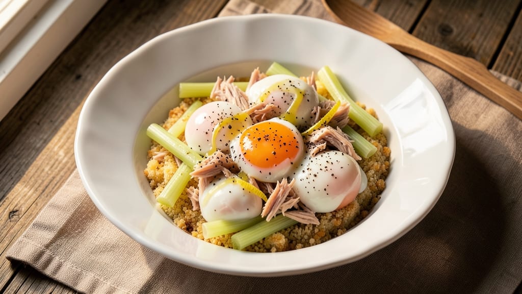 3 Eggs and Tuna Recipe: Crispy Celery Bites With Fluffy Yolk Magic