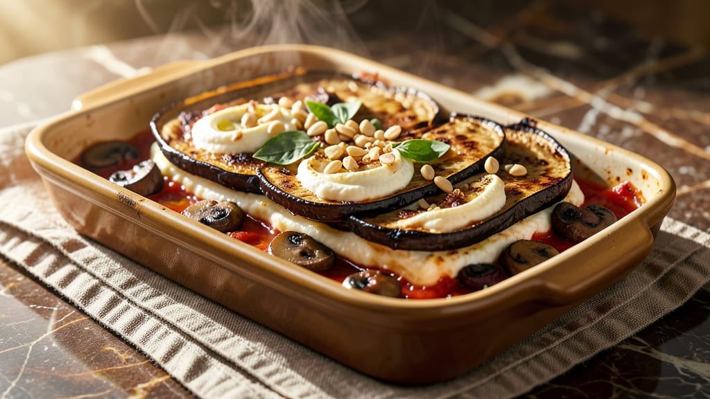 Vegan Eggplant Lasagne Recipe: Layers of Rich Mushroom Bolognese and Melty Vegan Cheese