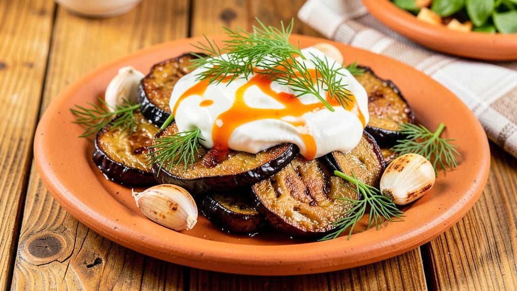 Turkish Fried Eggplant Recipe: Crispy Celery Crowns Over Smoky Yogurt Magic