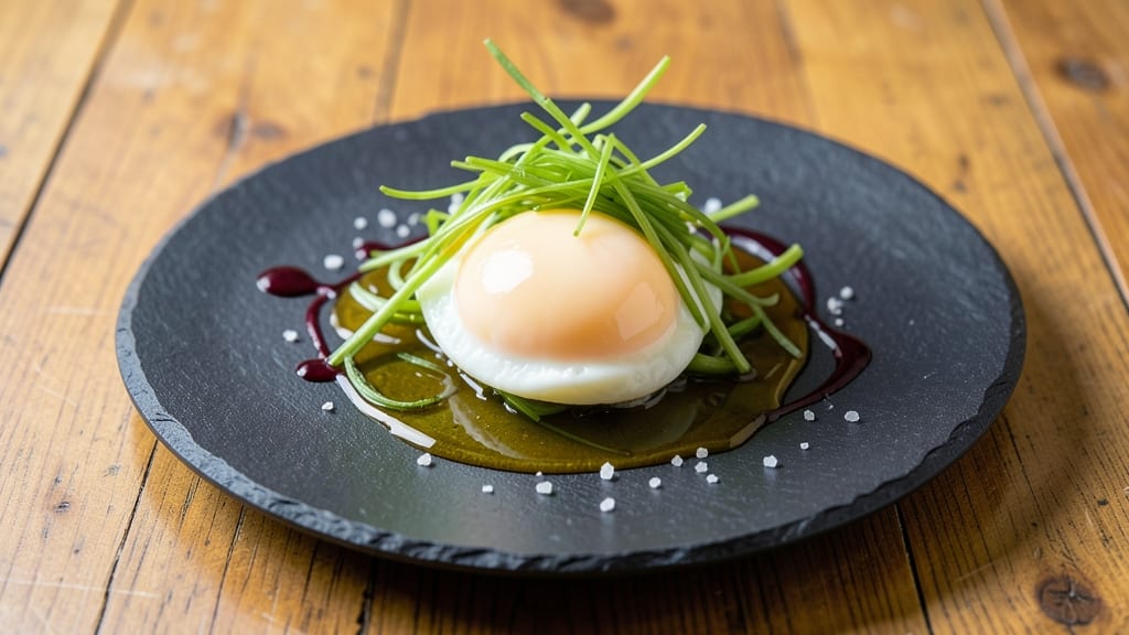 Water Poached Egg Recipe: Celery Crown Crunch Over Silky Vinegar-Bright Yolks