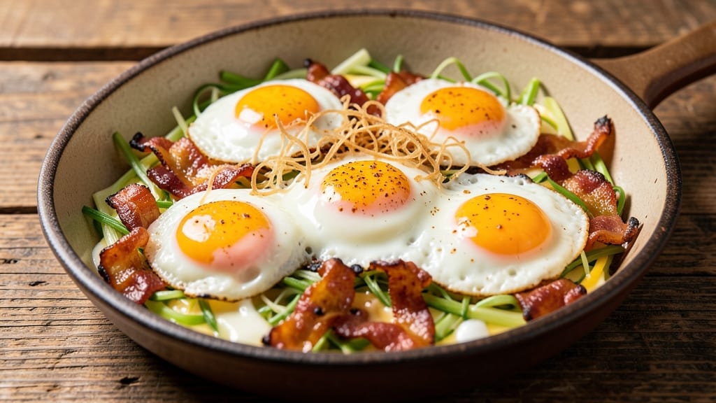 Sunrise Eggs Recipe: Crispy Celery Crowns Over Poached Yolk Brilliance