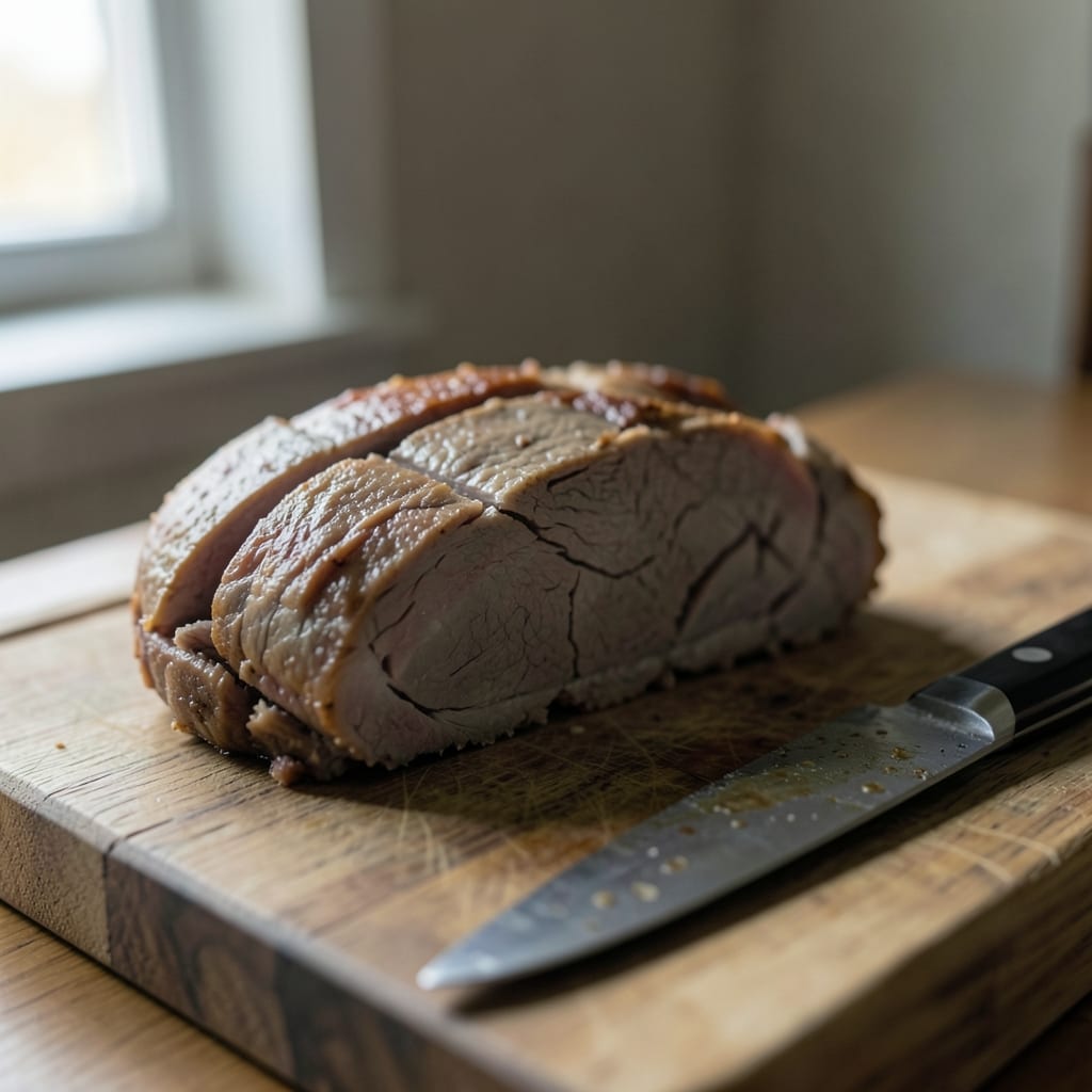 A roast that went wrong, dry and split