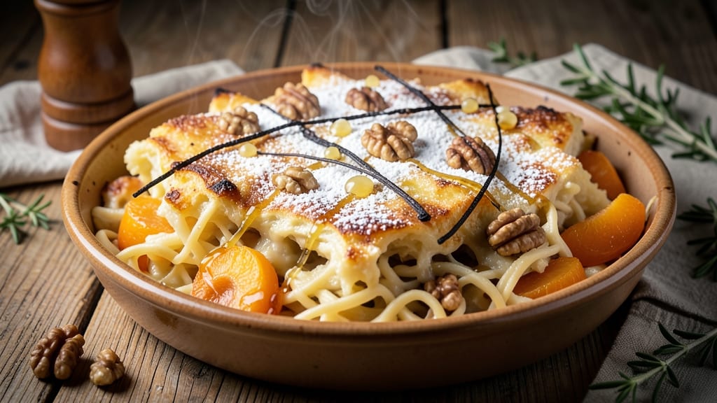 Sweet Kugel with Egg Noodles Recipe: Warm Spiced Custard in One Bake