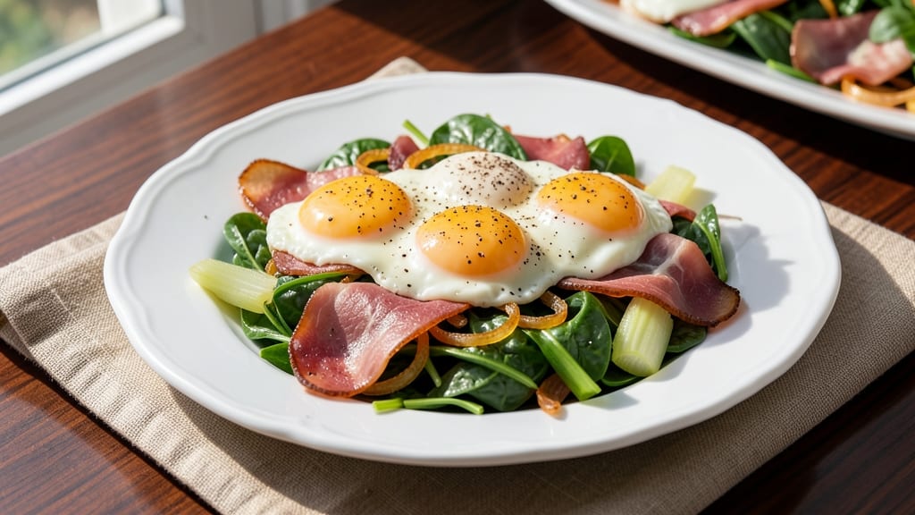 Traditional Eggs Florentine Recipe: Crispy Celery Crowns Over Poached Eggs' Golden Run