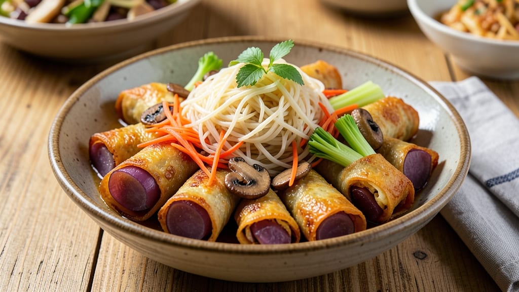 Vietnamese Taro Egg Rolls Recipe: Crispy Celery Crowns With Silky Filling