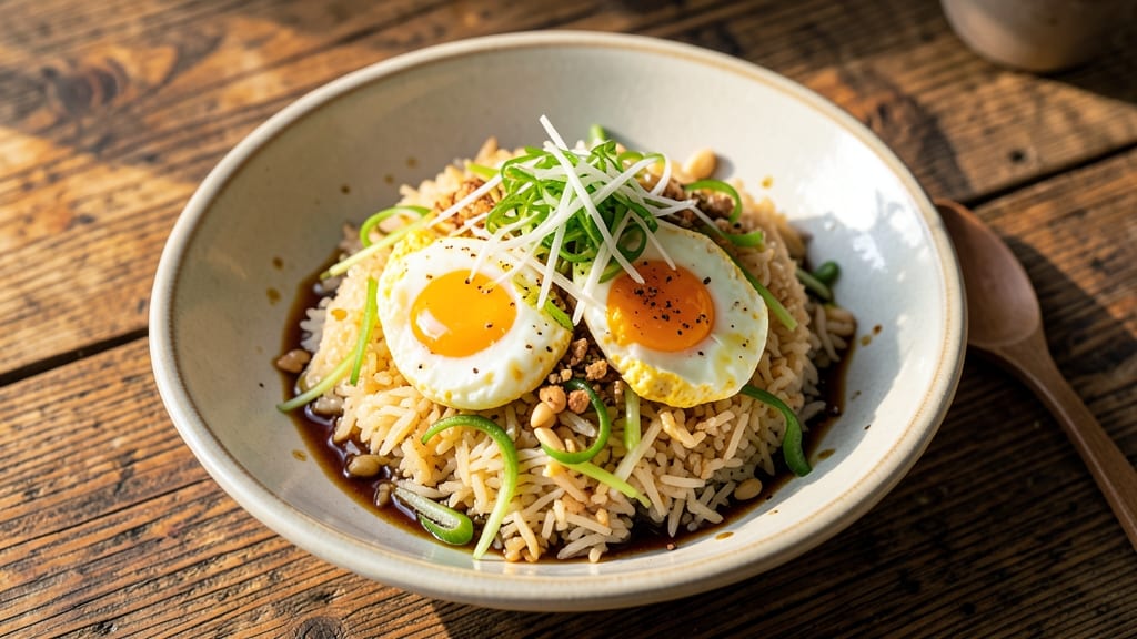 Tasty Egg Fried Rice Recipe: Crispy Celery Bites Over Savory Yolk Brilliance