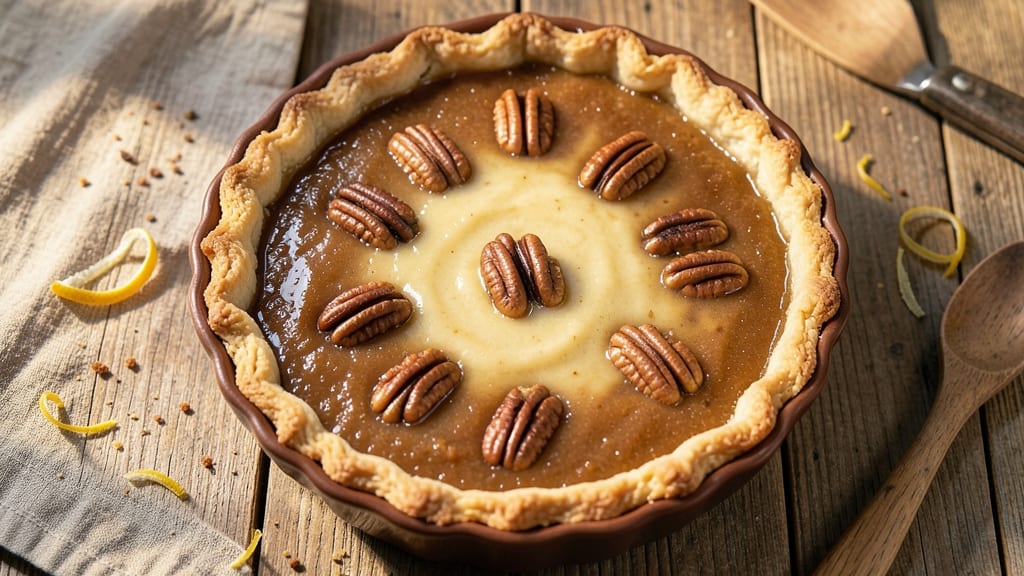 2 Egg Pecan Pie Recipe: Crunchy Top, Silky Yolk Heart