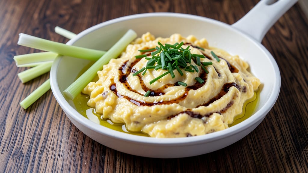 Truffle Scrambled Eggs Recipe: Earthy Luxury With Crispy Celery Crunch