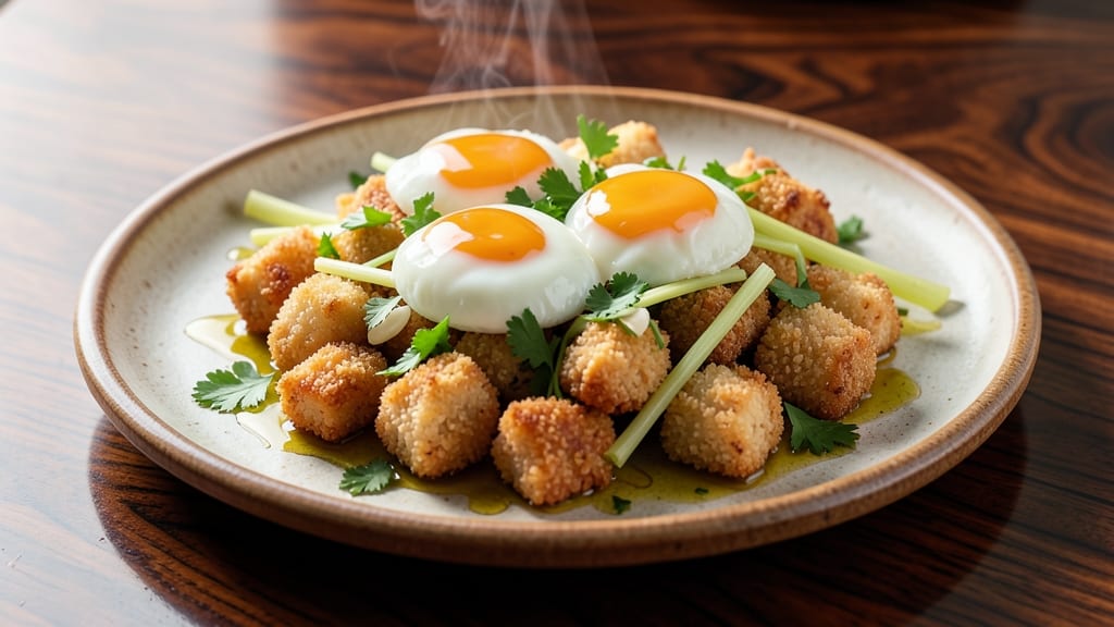 Soya Chunks and Egg Recipe: Crispy Celery Crowns Over Fluffy Scrambled Magic