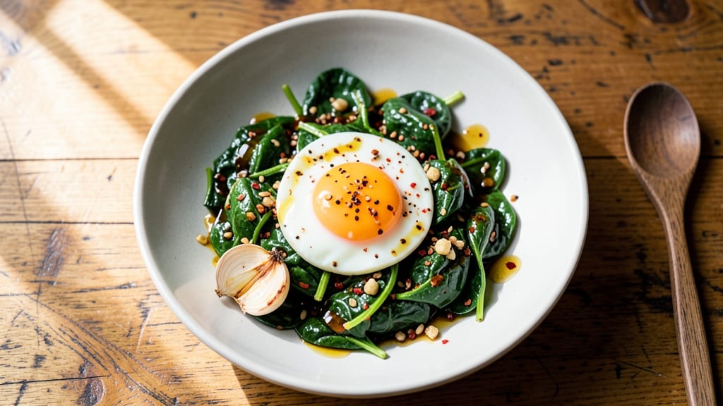 Steamed Eggs With Spinach Recipe: Silky Yolk and Earthy Greens Harmony