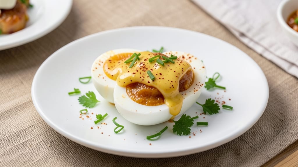 Single Deviled Eggs Recipe: Herb-Packed Crunch Over Runny Yolk Brilliance