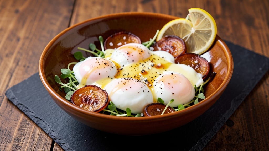 Whiskey Poached Egg Whites Recipe: Smoky Depth With Crisp Celery Crowns